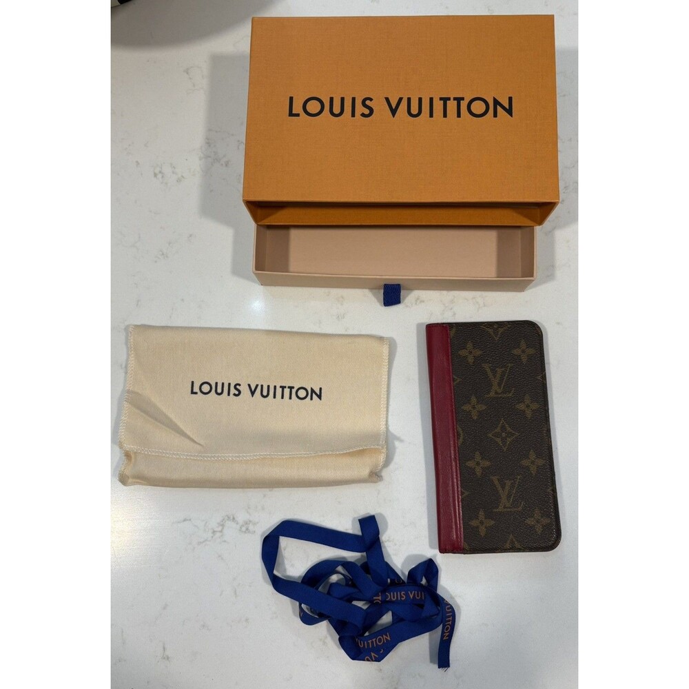 Authentic Louis Vuitton Monogram Folio iPhone X XS Wallet Case w Box & Dust Bag